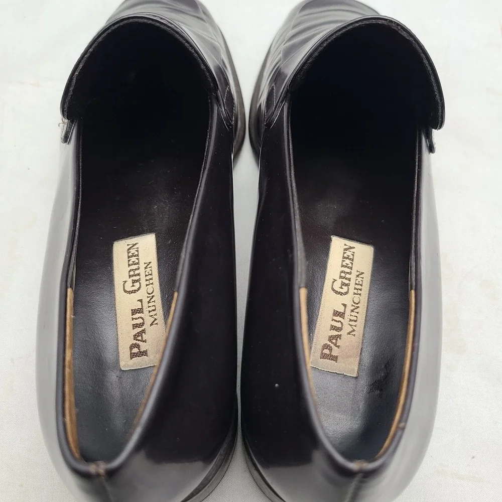 Paul Green Munchen Black Patent Leather‎ Loafers Smooth Soles Size 5 Handmade